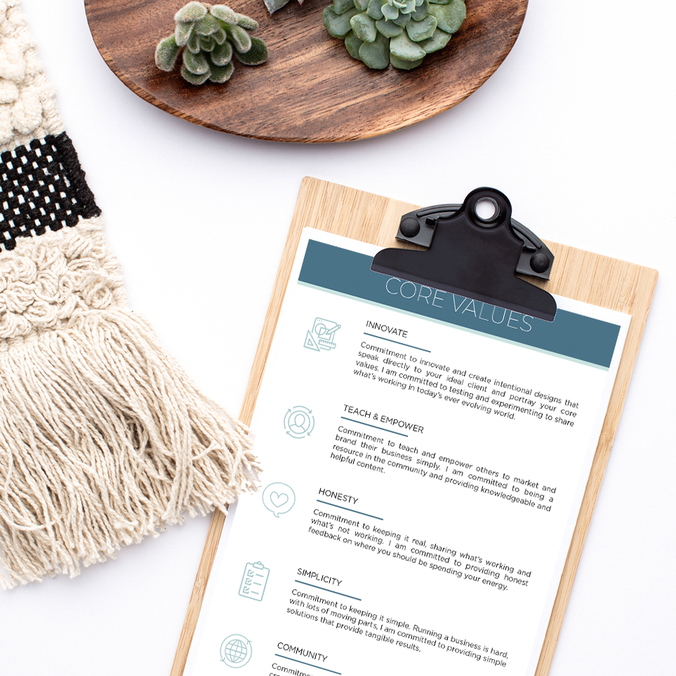 How to Define Core Values for Your Creative Business | Simply Sianne